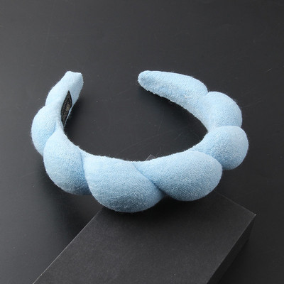 Naujas rožinis mėlynas galvos apdangalas Velvet Twist Sponge Girls Plaukų juosta Vestuviniai galvos apdangalai Moteriški nuotakų plaukų priedai Paprasti 236