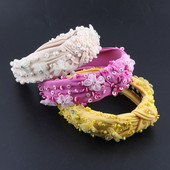 Suvised lillelised kristallvaigu lilledega sõlmitud peapaelad kommivärvi värvilised kivist juuksepaelad juuste aksessuaarid naistele 333