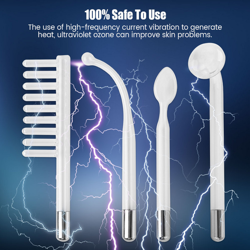 4 σε 1 Μηχάνημα προσώπου υψηλής συχνότητας Ραβδί Ηλεκτροθεραπείας FUSION Ράβδοι νέον + αργόν Αφαιρέστε τις ρυτίδες Φλεγμονή Ακμή Περιποίηση δέρματος