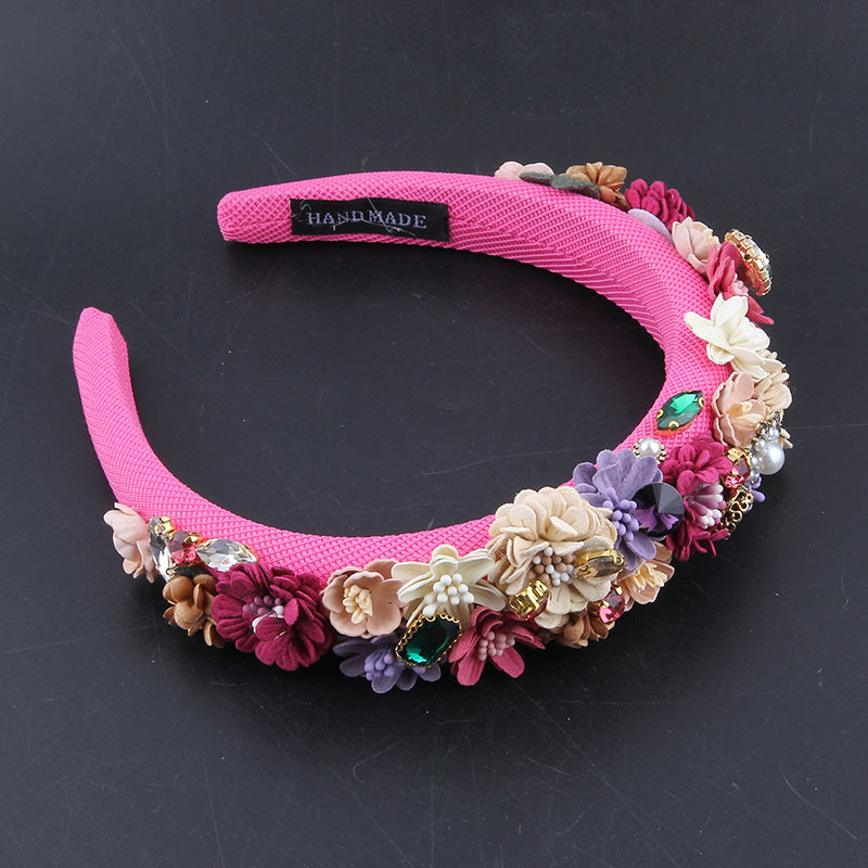 Pärlikangast lillekangast peapaelad Moodsad juukseaksessuaarid Trendipidu Rhinestone juuksepael Juuksepael Tüdrukute peakatted20