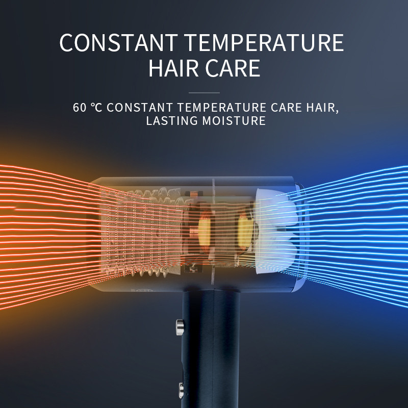 KEMEI KM-9822 1800w suure võimsusega multifunktsionaalne 60-kraadise püsiva temperatuuriga professionaalne salongiföön