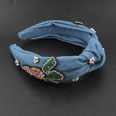 Prabangus Bohemia Cowboy Knot Crystal Bear plaukų juostelė Prabangus Kalnų krištolas Diamante galvos juosta Vakarėliui Moteriški plaukų aksesuarai 42