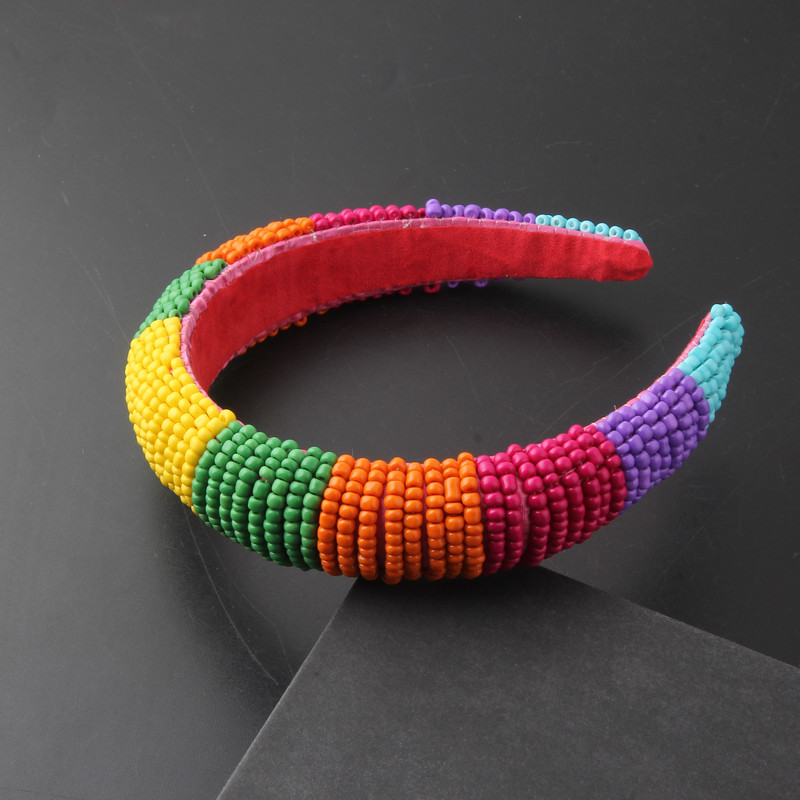 Prabangus rankų darbo karoliukais papuoštas galvos apdangalas Madingi plaukų aksesuarai, moteriški baroko stiliaus kempinės galvos apdangalas, lankelis, galvos apdangalas, moteris430