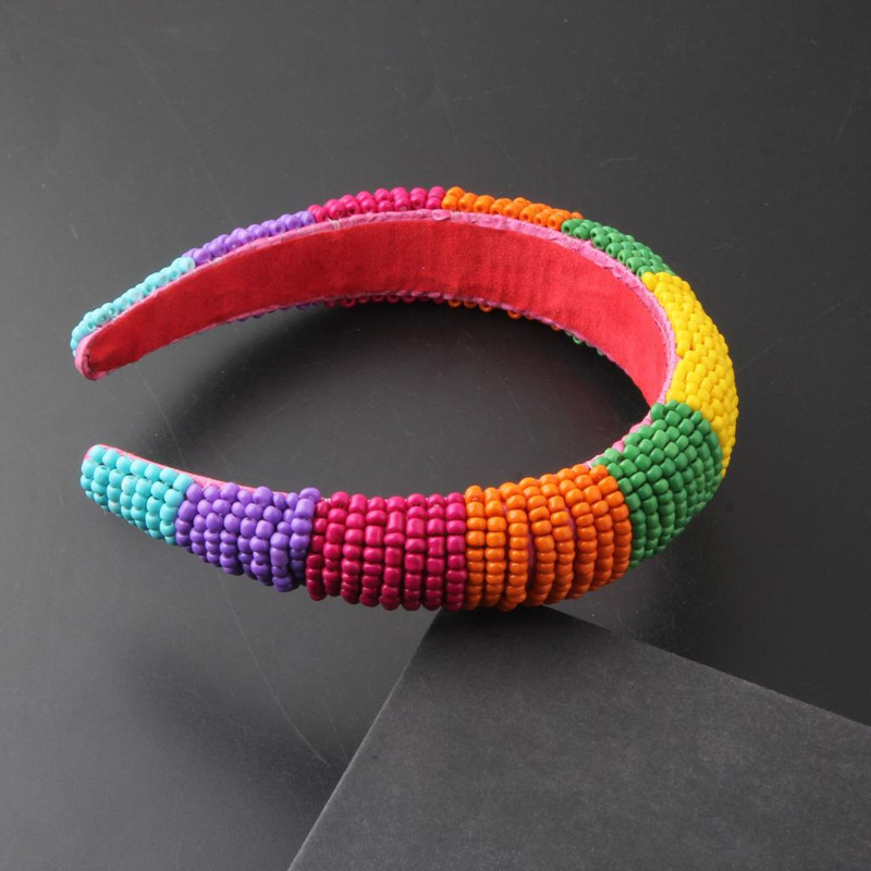 Prabangus rankų darbo karoliukais papuoštas galvos apdangalas Madingi plaukų aksesuarai, moteriški baroko stiliaus kempinės galvos apdangalas, lankelis, galvos apdangalas, moteris430