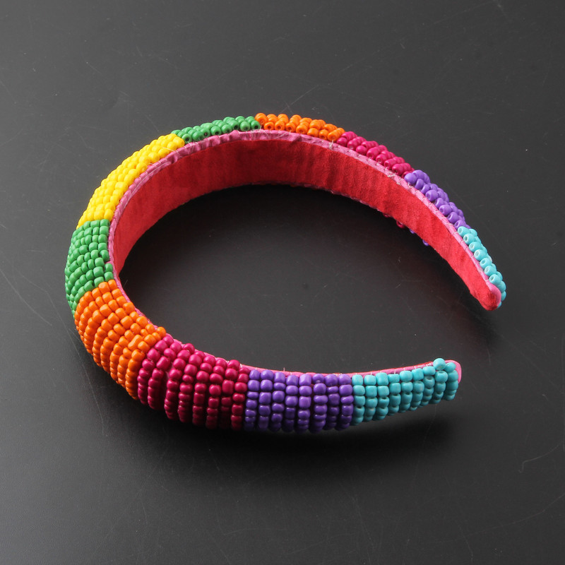 Prabangus rankų darbo karoliukais papuoštas galvos apdangalas Madingi plaukų aksesuarai, moteriški baroko stiliaus kempinės galvos apdangalas, lankelis, galvos apdangalas, moteris430