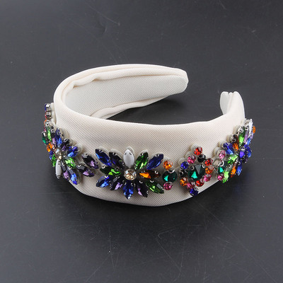 Novi luksuzni šareni kameni kristalni dodaci za kosu Prekrasan obruč za kosu Široka platnena plesna traka za glavu za mladenke 336