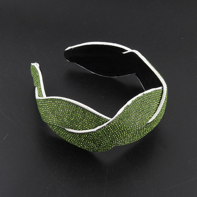 Nou Boho Vintage Verde Colorat Cristal Strass Bandita Tiara de flori Accesorii pentru cască de lux pentru femei Nunta 53