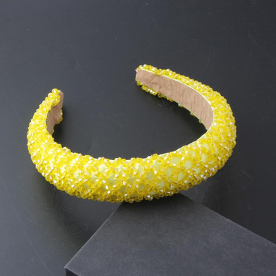 Uus läikiv täiskivist peapael Moodne naiste peapael elastne polsterdatud juuksepael Läikiv juuksepael Naiste peakatted 884