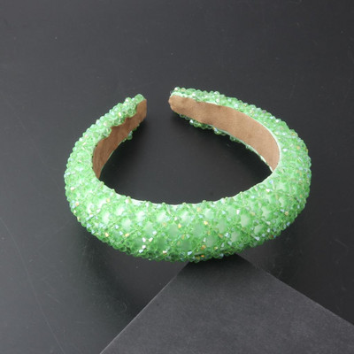 Uus läikiv täiskivist peapael Moodne naiste peapael elastne polsterdatud juuksepael Läikiv juuksepael Naiste peakatted 884