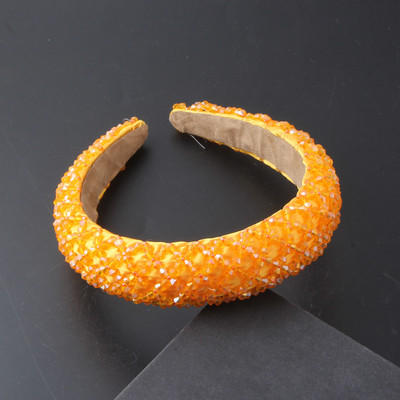 Uus läikiv täiskivist peapael Moodne naiste peapael elastne polsterdatud juuksepael Läikiv juuksepael Naiste peakatted 884