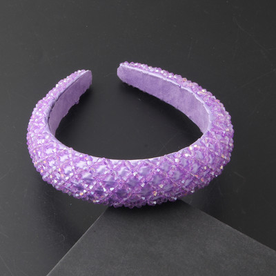 Uus läikiv täiskivist peapael Moodne naiste peapael elastne polsterdatud juuksepael Läikiv juuksepael Naiste peakatted 884