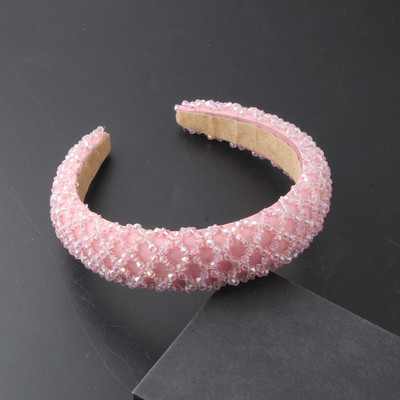 Uus läikiv täiskivist peapael Moodne naiste peapael elastne polsterdatud juuksepael Läikiv juuksepael Naiste peakatted 884