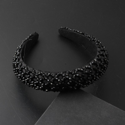 Uus läikiv täiskivist peapael Moodne naiste peapael elastne polsterdatud juuksepael Läikiv juuksepael Naiste peakatted 884