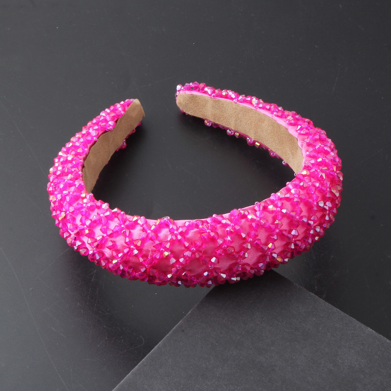 Uus läikiv täiskivist peapael Moodne naiste peapael elastne polsterdatud juuksepael Läikiv juuksepael Naiste peakatted 884