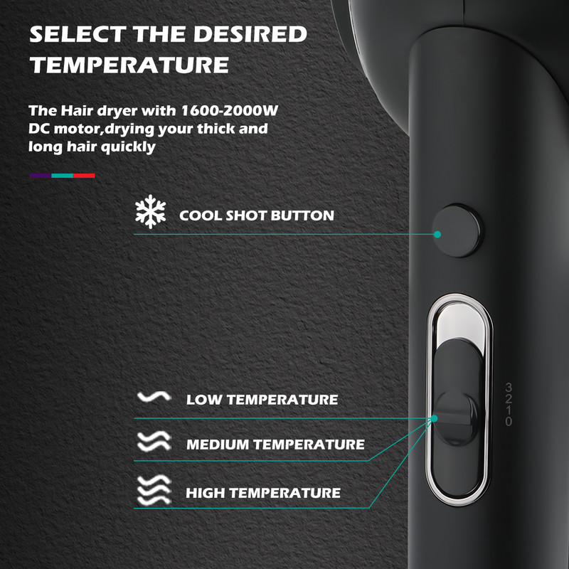 VGR sušilo za kosu Prijenosno sušilo za kosu Sklopivo sušilo za kosu Jak vjetar koji suši Anion za kućanstvo Alat za oblikovanje kose V-420