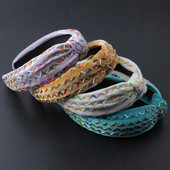 Juukseaksessuaarid Uus moodne isiksus Flannelette värviline kristallist juukserõngas Naiste tänavafotopidu kaunid juuksed 916