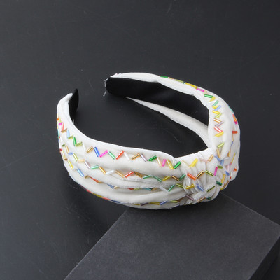 Juukseaksessuaarid Uus moodne isiksus Flannelette värviline kristallist juukserõngas Naiste tänavafotopidu kaunid juuksed 916