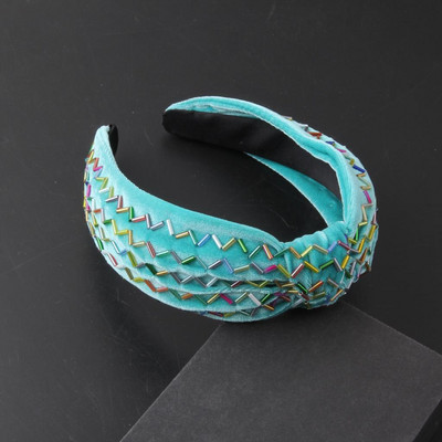 Juukseaksessuaarid Uus moodne isiksus Flannelette värviline kristallist juukserõngas Naiste tänavafotopidu kaunid juuksed 916