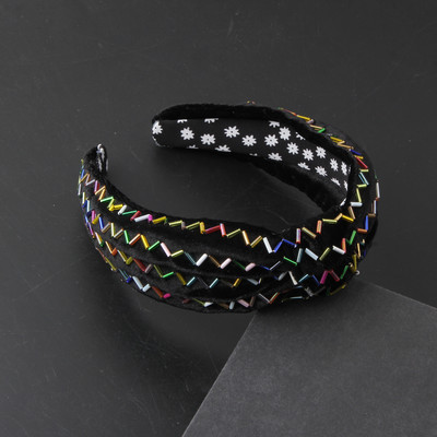 Juukseaksessuaarid Uus moodne isiksus Flannelette värviline kristallist juukserõngas Naiste tänavafotopidu kaunid juuksed 916