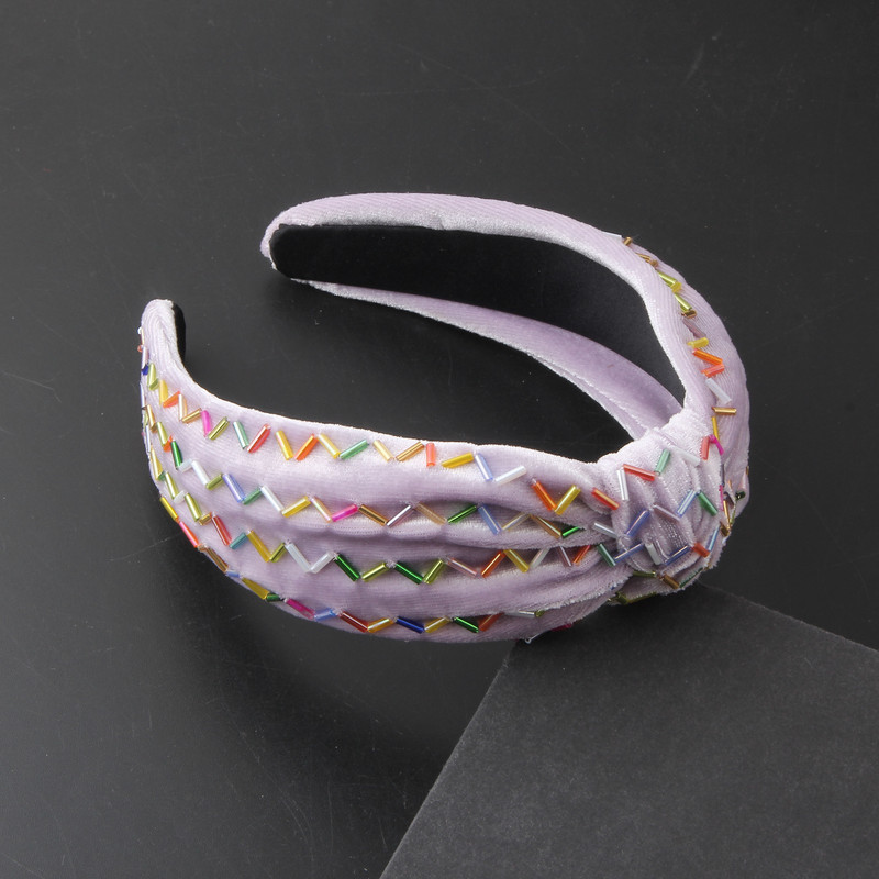 Juukseaksessuaarid Uus moodne isiksus Flannelette värviline kristallist juukserõngas Naiste tänavafotopidu kaunid juuksed 916