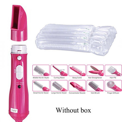 10 viename plaukų džiovintuvo šepetys Plaukų džiovintuvas ir apimtį suteikiantis plaukų džiovintuvas tiesinantis džiovinimo šukos karšto oro šepetys Elektrinis plaukų džiovintuvo šepetys