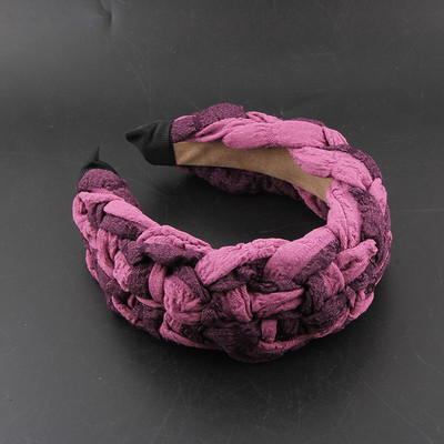 Ύφασμα Twist Rhinestone Hairband European Luxury Baroque Satin Headband για Γυναικεία αξεσουάρ 90