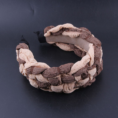 Ύφασμα Twist Rhinestone Hairband European Luxury Baroque Satin Headband για Γυναικεία αξεσουάρ 90