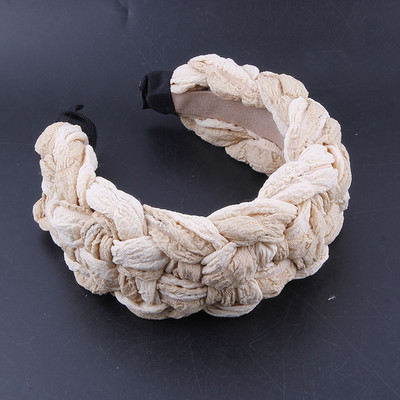 Ύφασμα Twist Rhinestone Hairband European Luxury Baroque Satin Headband για Γυναικεία αξεσουάρ 90