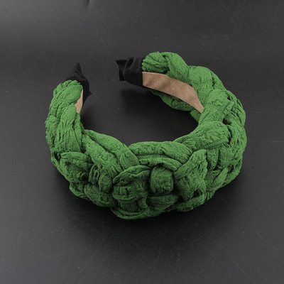 Ύφασμα Twist Rhinestone Hairband European Luxury Baroque Satin Headband για Γυναικεία αξεσουάρ 90