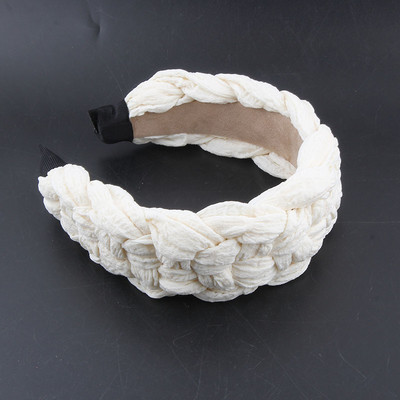 Ύφασμα Twist Rhinestone Hairband European Luxury Baroque Satin Headband για Γυναικεία αξεσουάρ 90