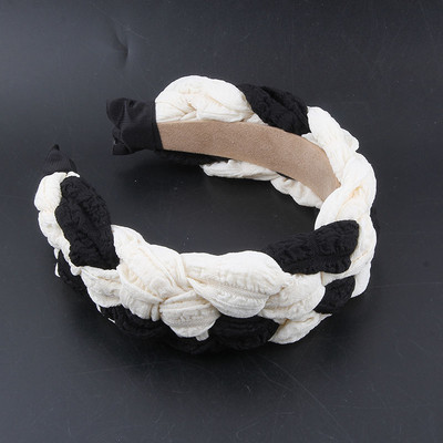 Ύφασμα Twist Rhinestone Hairband European Luxury Baroque Satin Headband για Γυναικεία αξεσουάρ 90