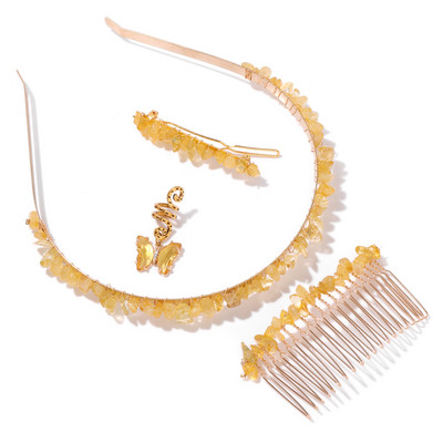 Värsked rohelised aventuriinid Juukseaksessuaarid Looduslikust kivist Roos Kvartsid Soeng Juuksenõel Juukserõngas Juuksekammid Juuksepatsid Tüdrukutele Kingitus