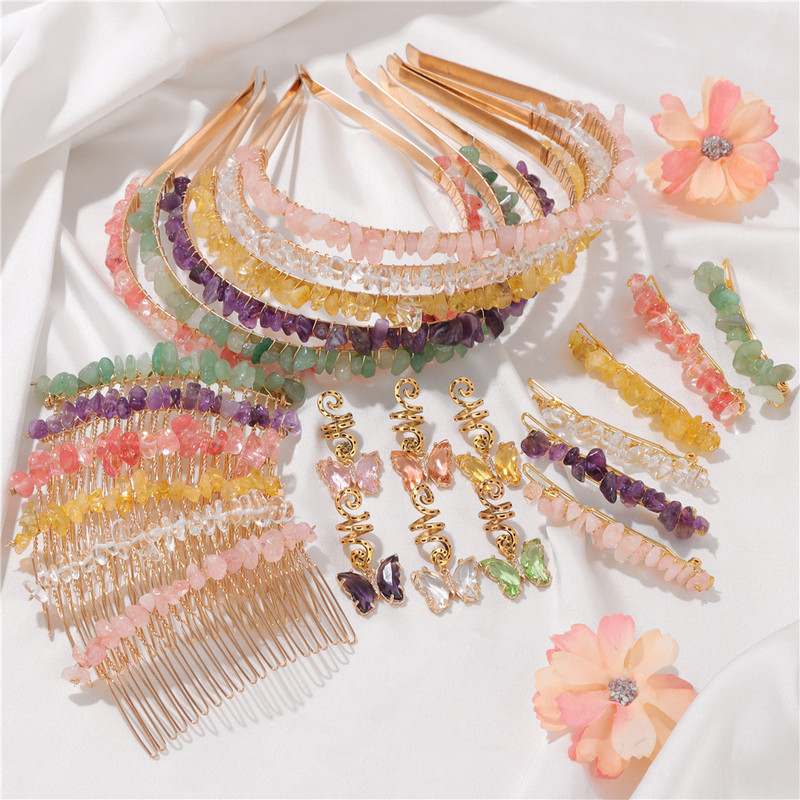 Värsked rohelised aventuriinid Juukseaksessuaarid Looduslikust kivist Roos Kvartsid Soeng Juuksenõel Juukserõngas Juuksekammid Juuksepatsid Tüdrukutele Kingitus