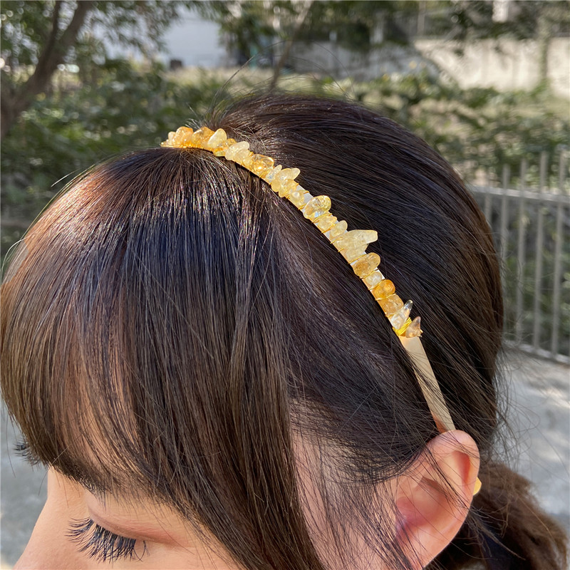 Tervendav Roosa Kvartsid Juukserõngas Ebaregulaarne Looduskivist Aventuriinid Ametüstid Helmestega peapael Naiste Juuksepaela aksessuaaride hulgimüük