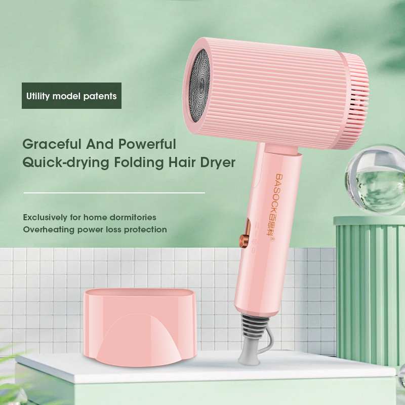 Kaasaskantav kokkupandav föön 57° püsiva temperatuuriga juuksehooldus viirukitablettidega Madala müratasemega ja kiiresti kuivav kodureis