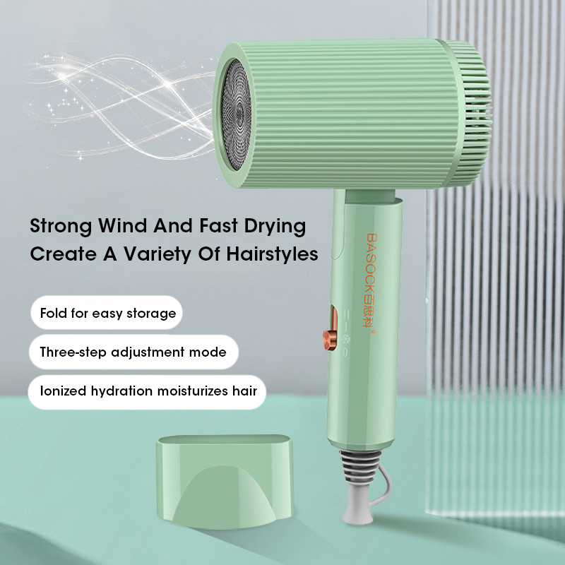 Kaasaskantav kokkupandav föön 57° püsiva temperatuuriga juuksehooldus viirukitablettidega Madala müratasemega ja kiiresti kuivav kodureis