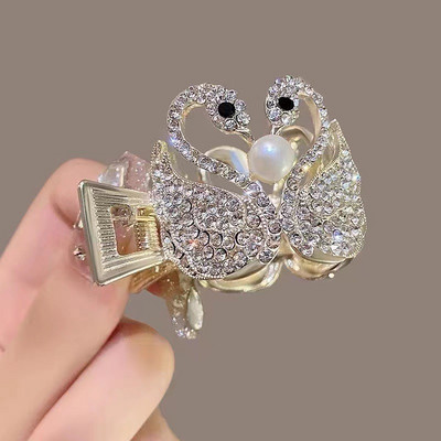 Gyöngy strasszos hattyú kapaszkodó, női magas zsurló, fix műtárgy koreai változat, fejlett érzékű hajtű fejfedő haj hozzáférés