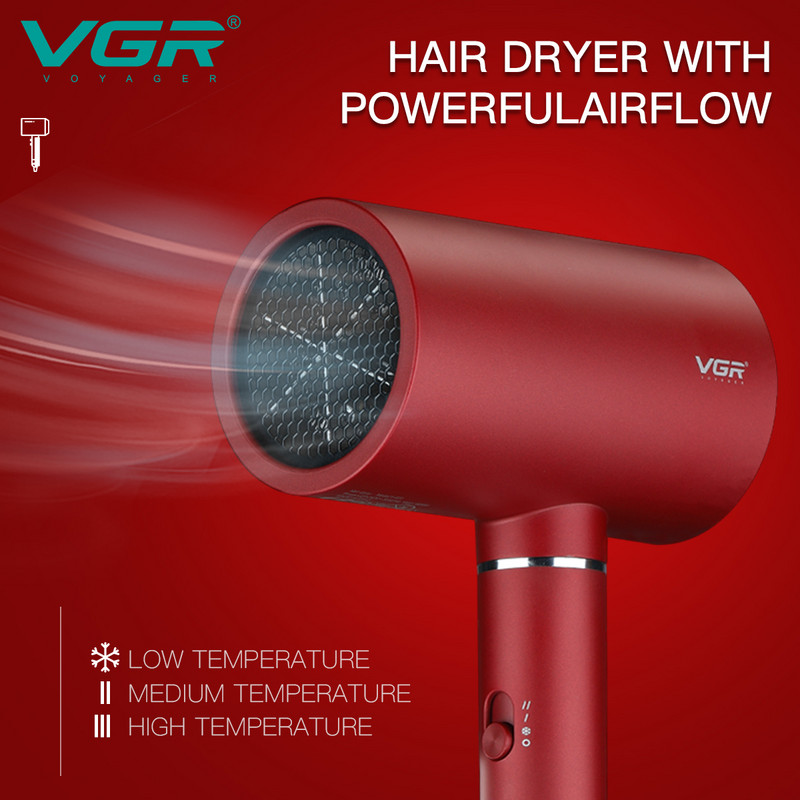 VGR Hair Dryer Professional Hair Blow Dryer Anion Electric Mini Hair Dryer for Home Appliance Personal Care Styling Tools V-431