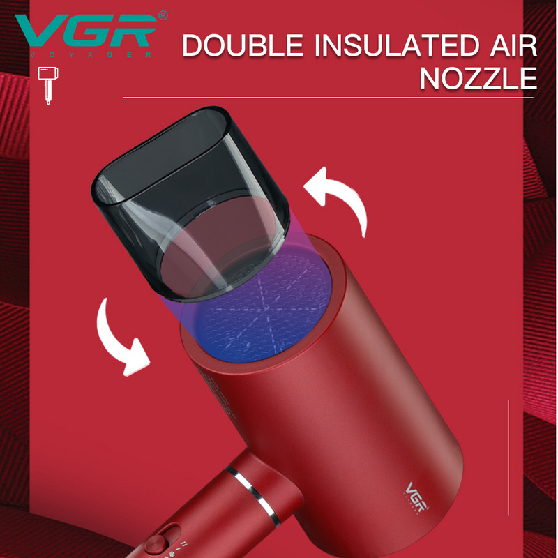 VGR Hair Dryer Professional Hair Blow Dryer Anion Electric Mini Hair Dryer for Home Appliance Personal Care Styling Tools V-431