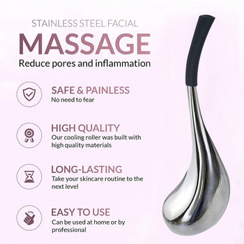 Ice Globes for Face 2 τμχ Πολυτελές ροζ χρυσό Cryo Sticks Face Roller Cold & Heat Relief Beauty Facial Massage Tools Δώρο γενεθλίων