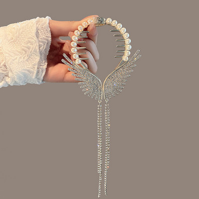 Ingli tiivad Võrk Punane Tutt Pärl Vesi Teemant Hobuse Saba Lukk Juukserõngas Pall Juukseklamber Fikseeritud Artefakt Juuksekaart Peakatted