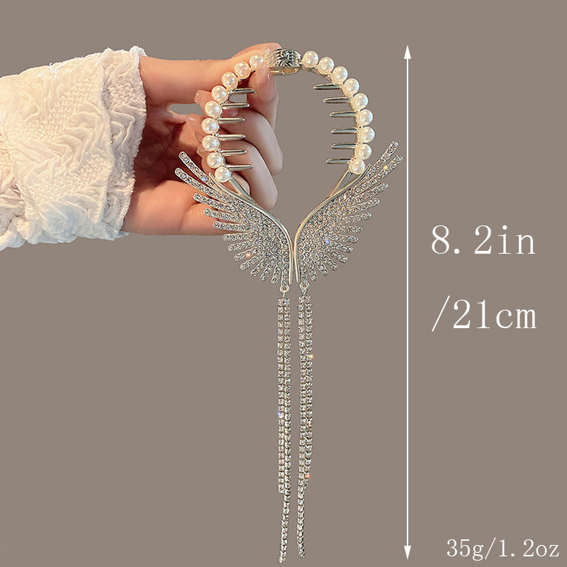 Ingli tiivad Võrk Punane Tutt Pärl Vesi Teemant Hobuse Saba Lukk Juukserõngas Pall Juukseklamber Fikseeritud Artefakt Juuksekaart Peakatted