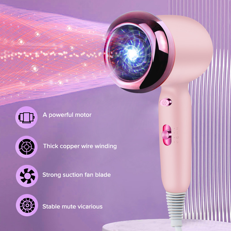 Kuum müük majapidamises kasutatava negatiivse iooniga elektrifööniga reisimiseks kaasaskantav anioonföön Blue Light juuksehooldus kiirkuivamine