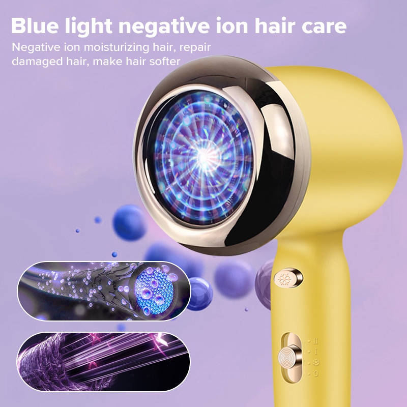 Kuum müük majapidamises kasutatava negatiivse iooniga elektrifööniga reisimiseks kaasaskantav anioonföön Blue Light juuksehooldus kiirkuivamine