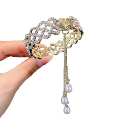 Temperamento arklio uodega sagtis plaukų kilpa segtukas galvos apdangalas perlas krištolinis kutas plaukų segtukas moteriškas nugaros smegenys šaukštas rutulinė galvos plokštelė ha