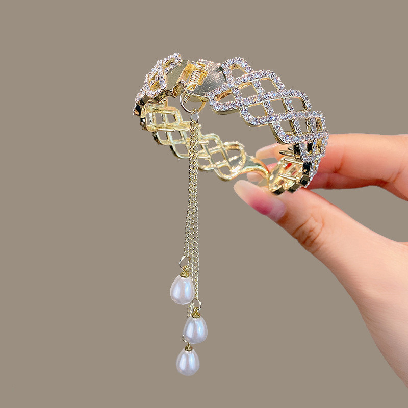 Temperamento arklio uodega sagtis plaukų kilpa segtukas galvos apdangalas perlas krištolinis kutas plaukų segtukas moteriškas nugaros smegenys šaukštas rutulinė galvos plokštelė ha