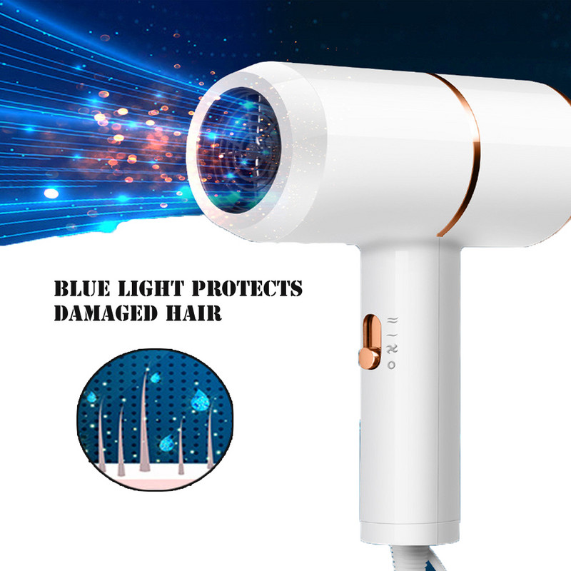 Föön Kuuma/külma õhuga föön koos kogumisotsikuga Sinine heleda aniooniga föön Kodureisiks Hotelli kergekaaluline