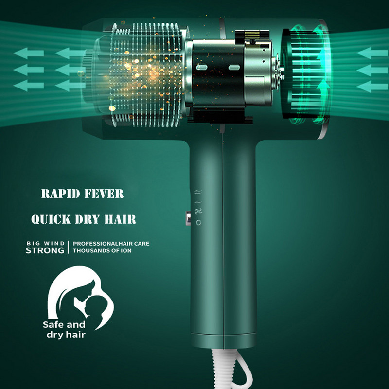 Föön Kuuma/külma õhuga föön koos kogumisotsikuga Sinine heleda aniooniga föön Kodureisiks Hotelli kergekaaluline