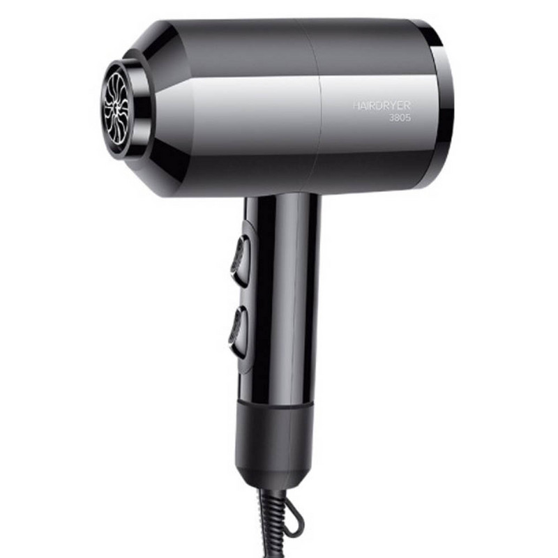 2000 W võimsusega föön Professionaalne negatiivse iooniga föön Kuuma ja külma tuulega Kokkupandava käepidemega föön 220 V mustale