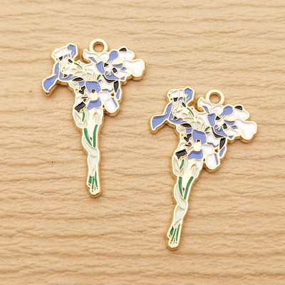 10 ks kvetinových príveskov na výrobu šperkov, smaltovaný náhrdelník, prívesok na kľúče, telefón, remeselné potreby, kovové DIY doplnky, pozlátené